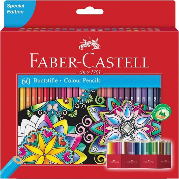 lapsa ngjyrash Faber-Castell FC-111260, 60 copë, Special Edition (metalike + neon + pastel), shumëngjyrëshe
