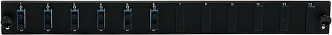Panel frontale fibër optike EFB Elektronik 1U 12-port, 6x SC Duplex OS2, vertikal, zi