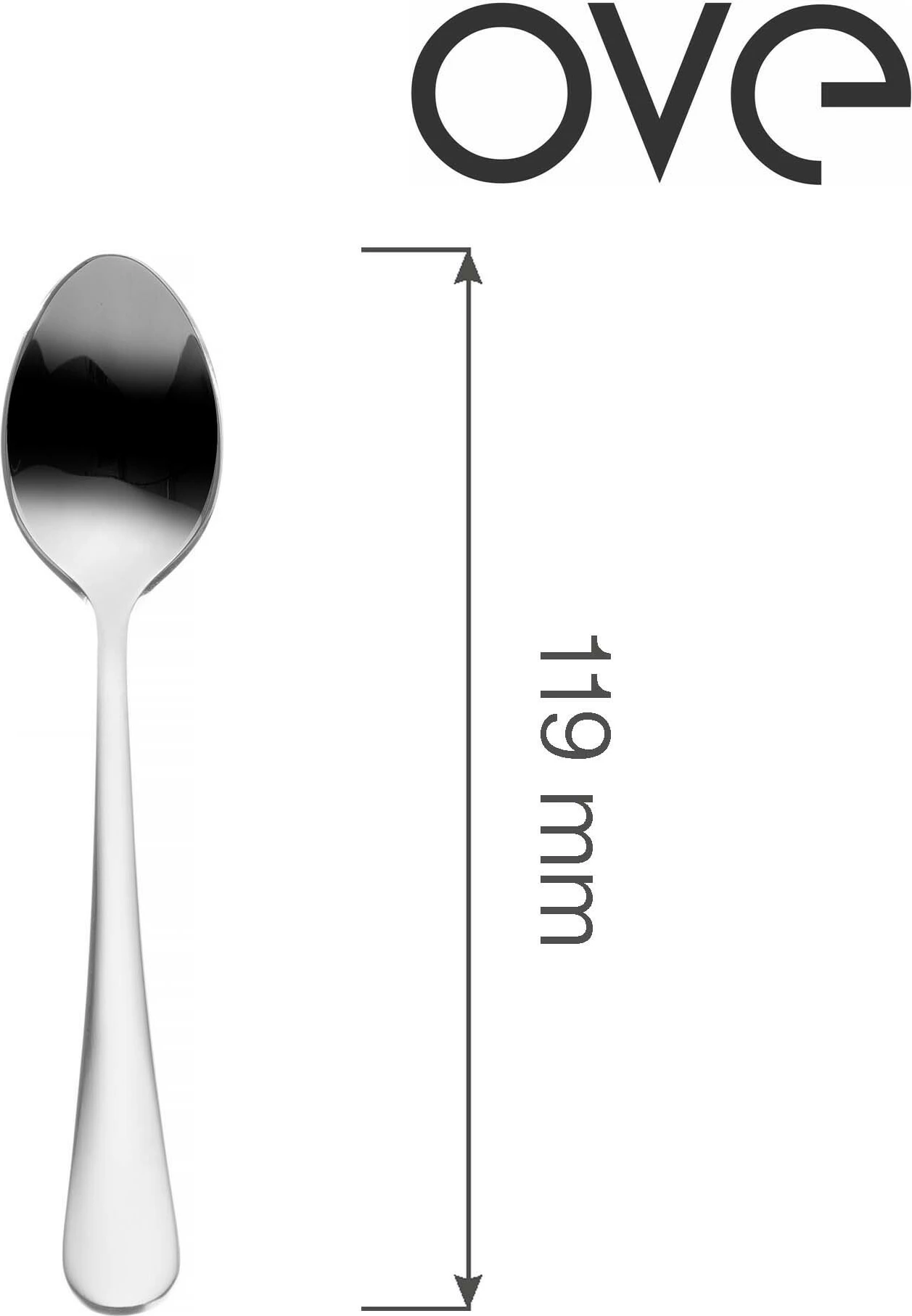 Lugë kafeje OVE Navarino 119 mm, çelik inox 18/10, argjend, set 12 copë