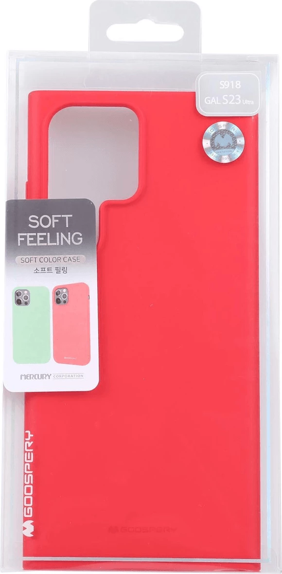 Mbështjellës Goospery 17756 Soft Feeling silikon për Samsung Galaxy S23 Ultra 5G, e kuqe e errët