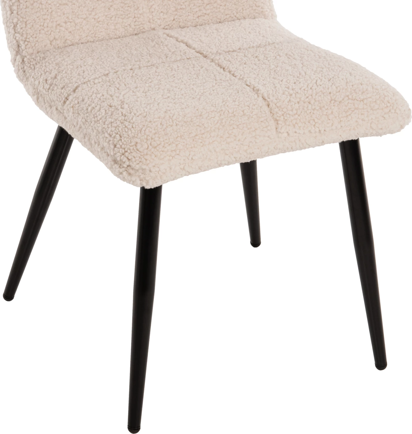 Karrige SHELLY FH8590.02, pëlhurë TEDDY, këmbë metalike bardhë-zi, 48x64x87Hcm., set prej 2 copash