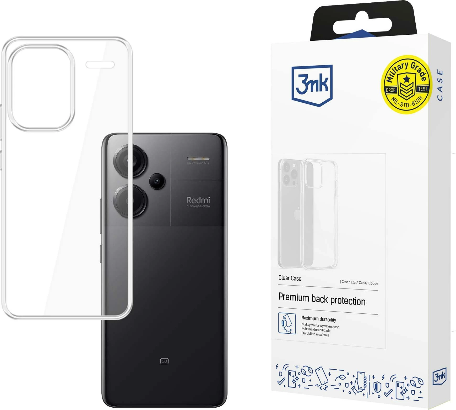 Mbështjellës për celular 3mk Clear Case për Xiaomi Redmi Note 13 Pro+, transparent