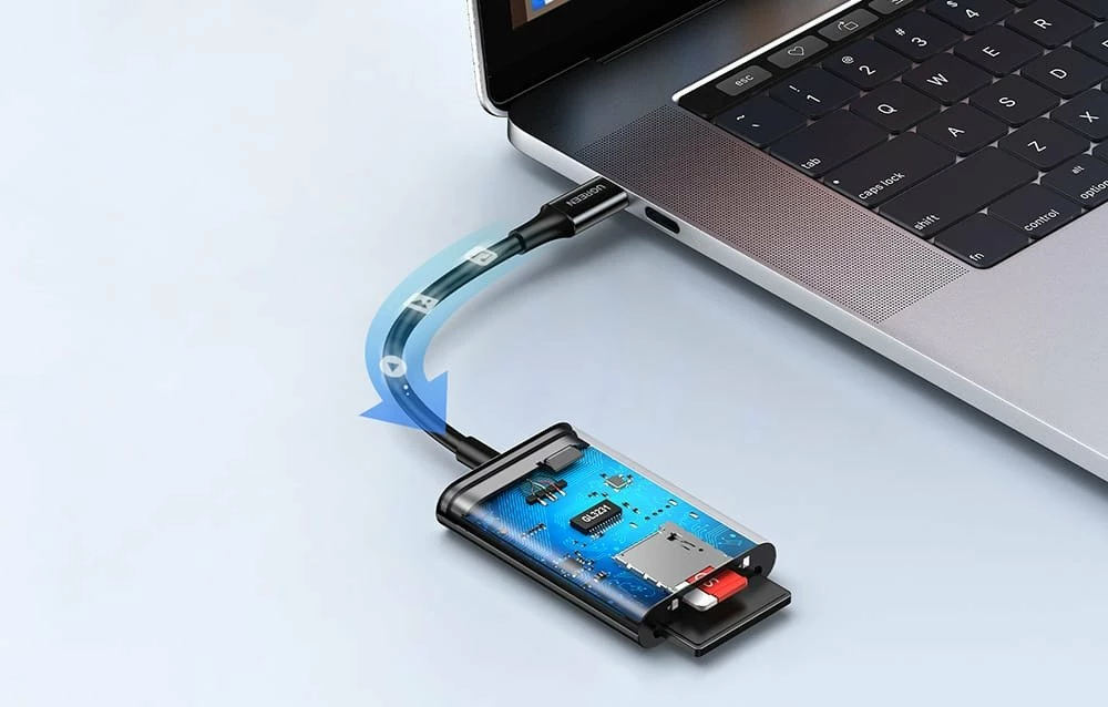 Lexues kartelash USB-C 2-n-1 Ugreen CM265 USB 3.0 5Gbps, SD/Micro SD, zi