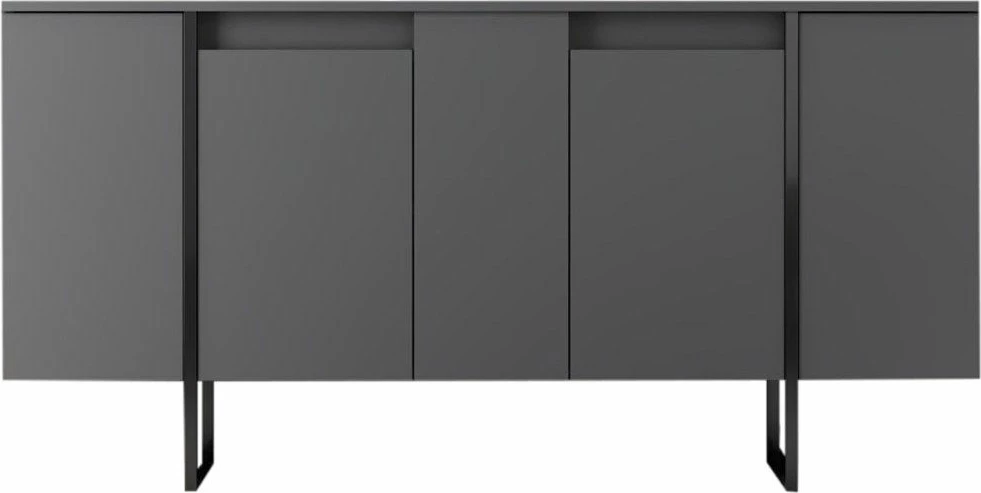 Konsolë moderne, ngjyrë antracit dhe e zezë, Skye Decor, 160x35x80 cm