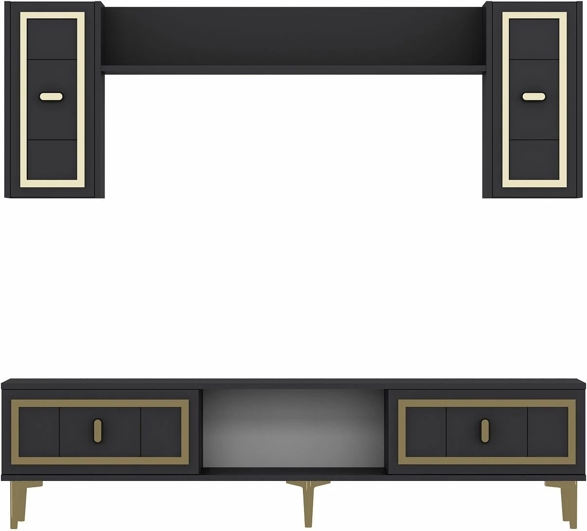 Komodë TV Skye Decor, ngjyrë antracit, ar