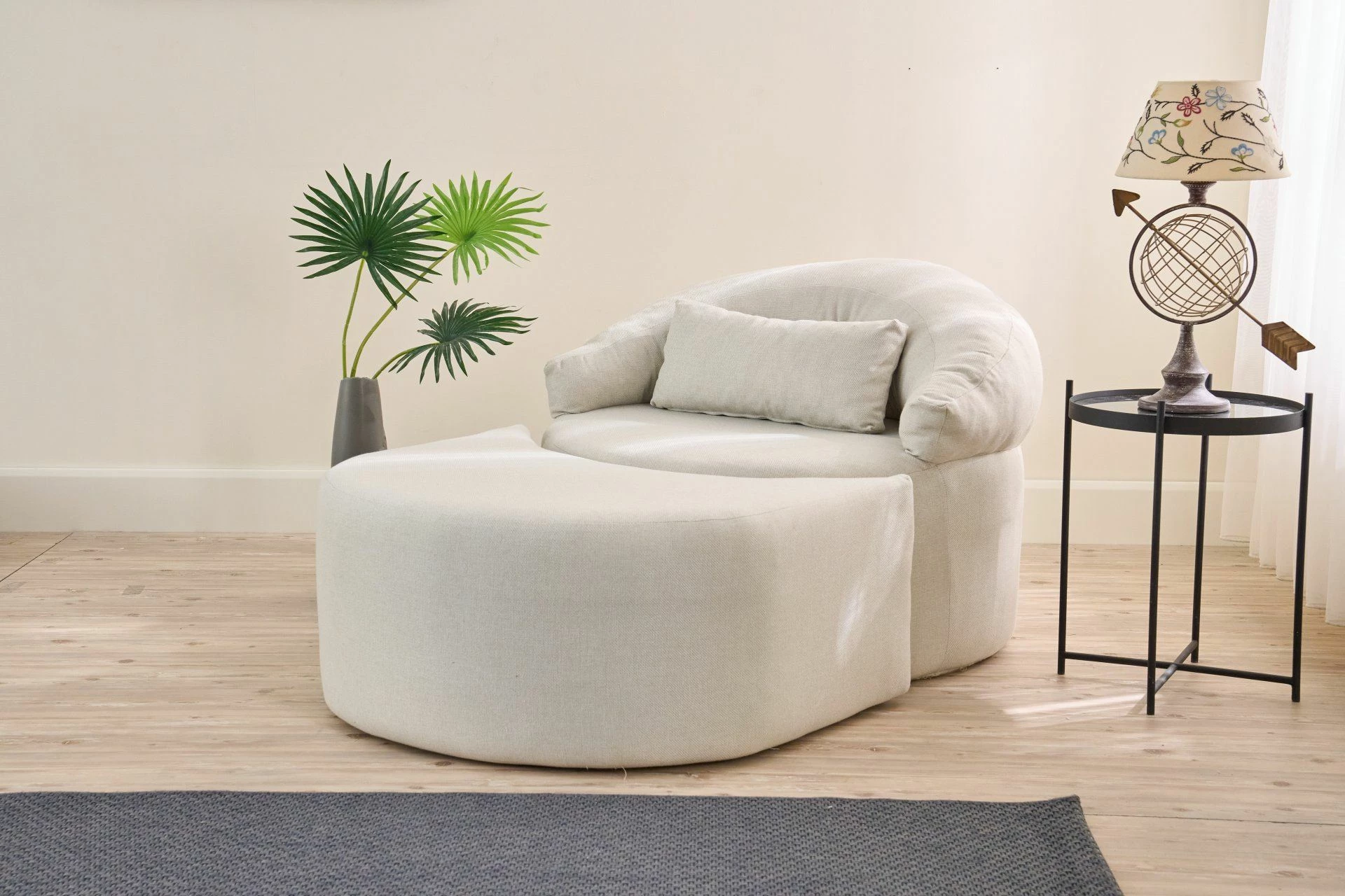 Krevat-karrige një vendës, Atelier del Sofa, Pitta, krem