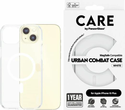 Mbështjellës PanzerGlass Urban Combat Case MagSafe për iPhone 15 Plus, Bardhë