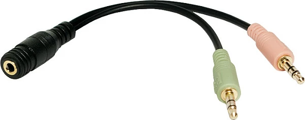 Adapter audio LogiLink 3.5mm, ndarës kufje/mikrofon, jeshile/rozë