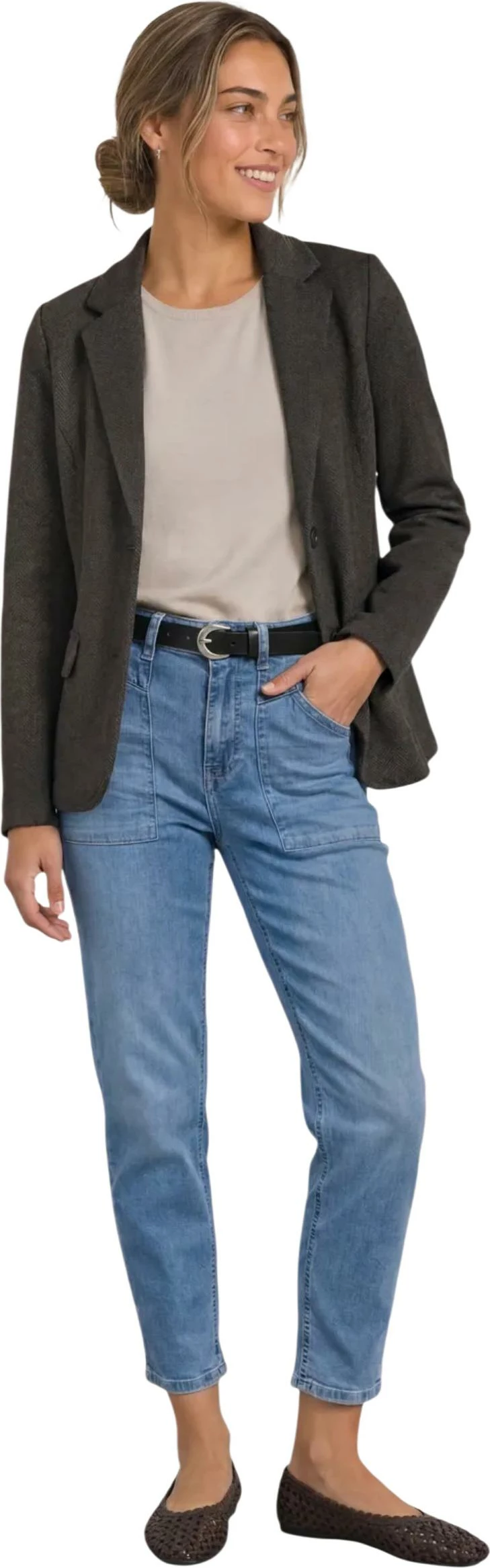 Blazer për femra Street One QR Dessin Basic 213112, kafe e errët [Madhësia: 44]