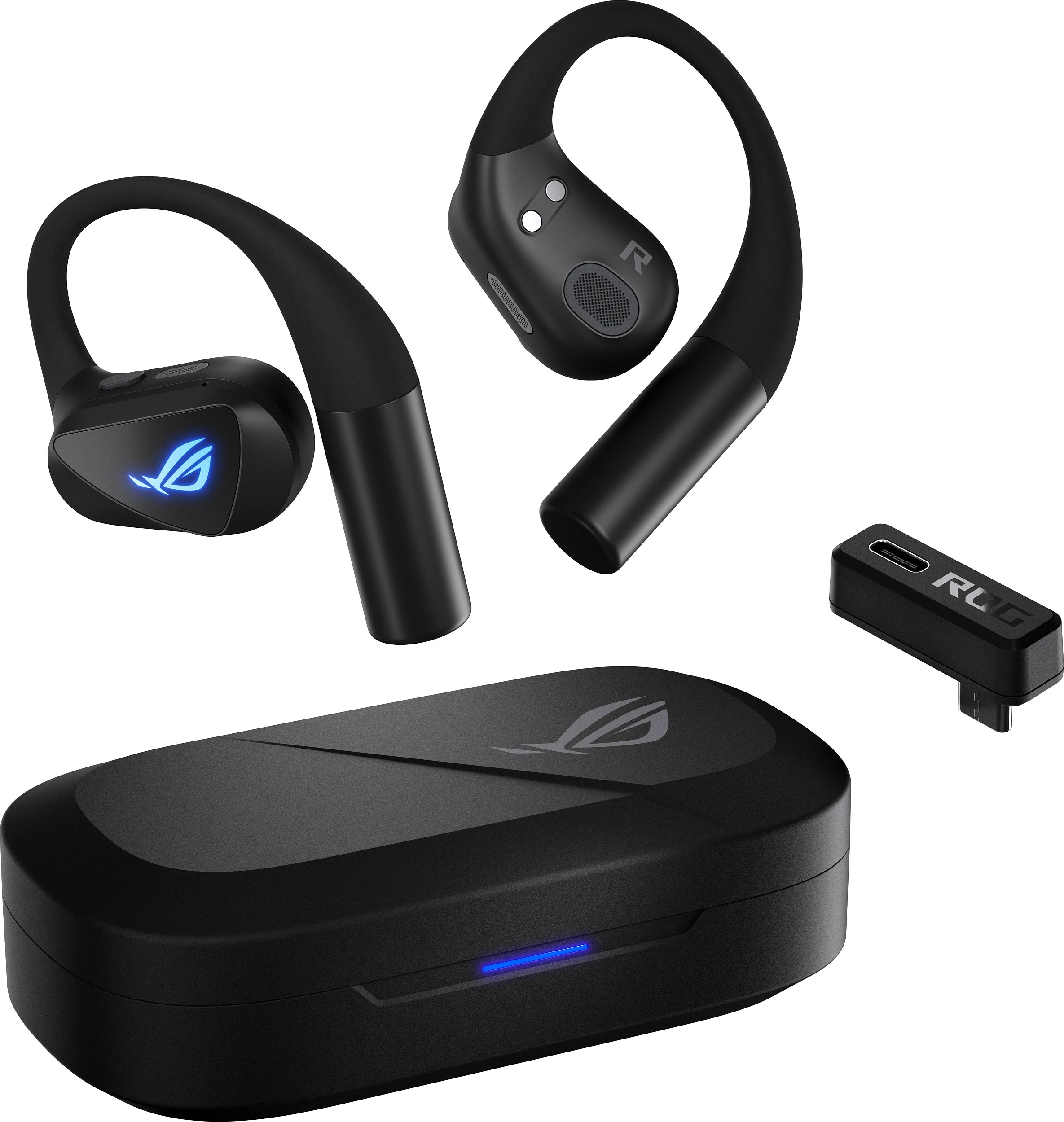 Kufje ASUS ROG Cetra Open Wireless, TWS gaming, Bluetooth 6.0 + 2.4GHz, të zeza