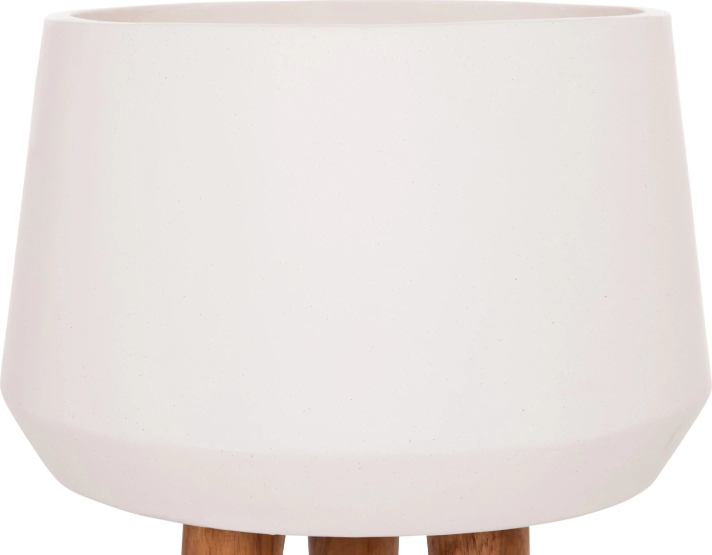 Vazo e brendshme QUAN, çimento fibër, ngjyrë e bardhë, bazë dru tik, Φ40x85cm