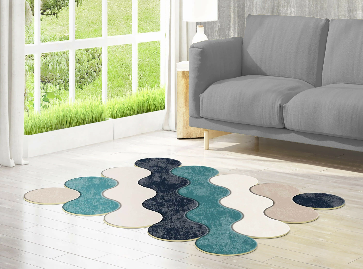 Qilim modern, ngjyrë blu, Conceptum Hypnose, Eugene V3 - 4667 - 6, 100x160cm