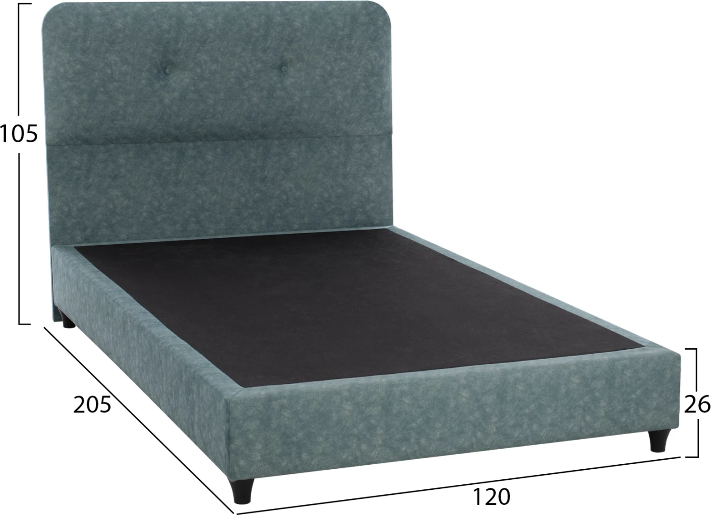 Shtrat FH648.27, pëlhurë lëkure nubuck, ngjyrë jeshile e çelur, 120x200