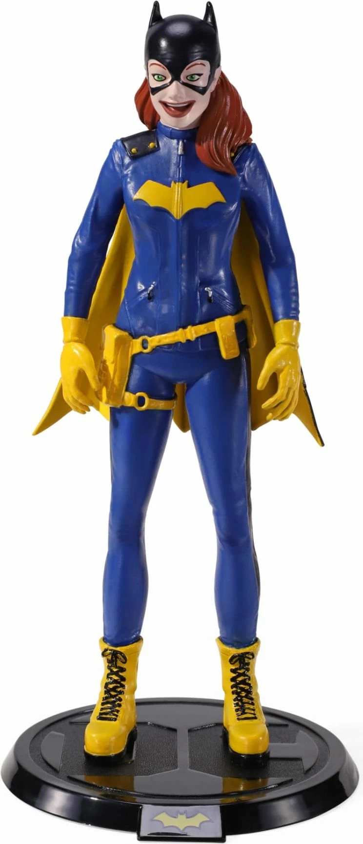 Figurinë Bendyfigs DC Batgirl (Comic) Noble Collection, 19 cm, blu/verdhe, me stand