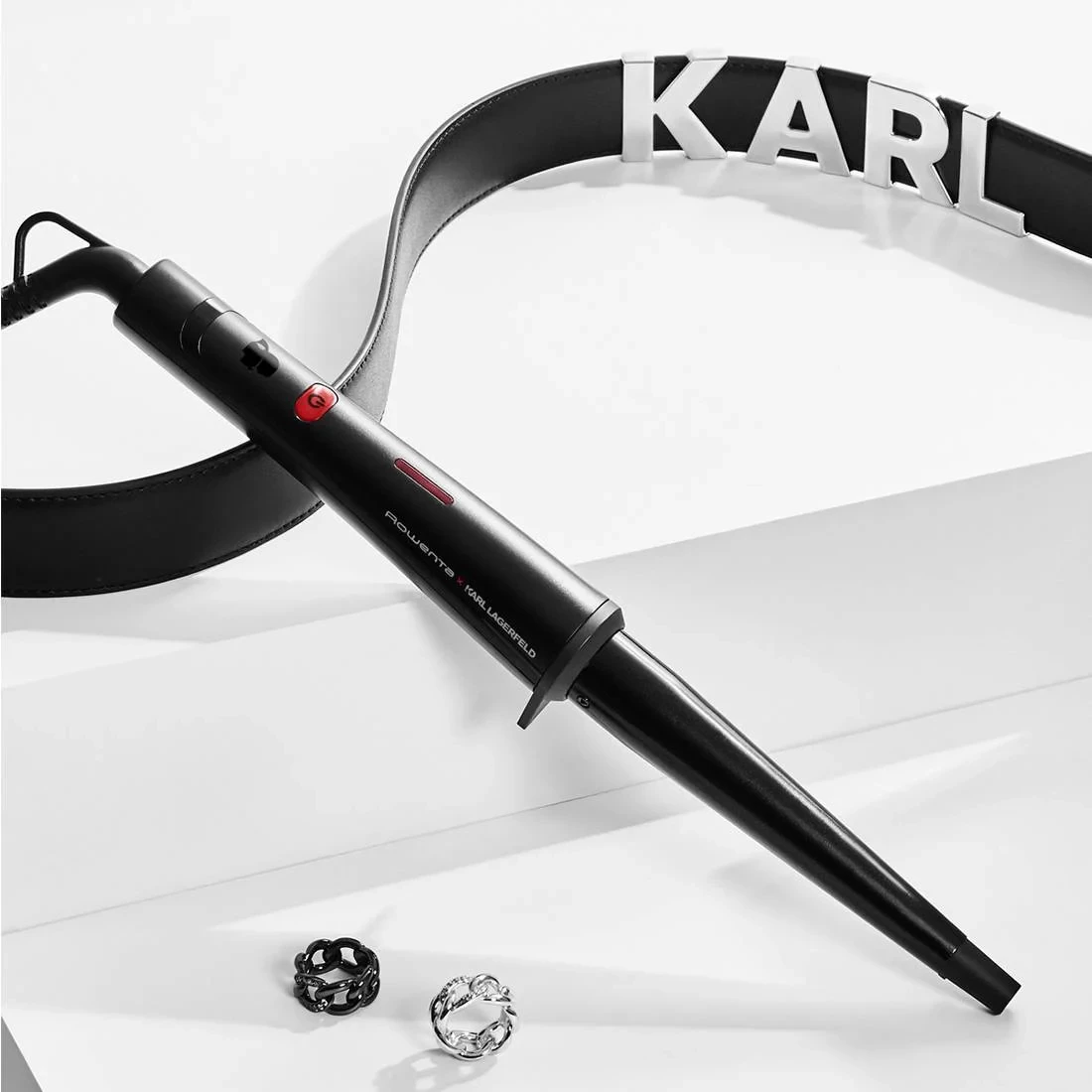 Makinë për kaçurrela, Rowenta, CF324LF0, fuçi konike, veshje Keratin & Glow me turmalinë, temperaturë 120–200°C, ngrohje 60 s, e zezë