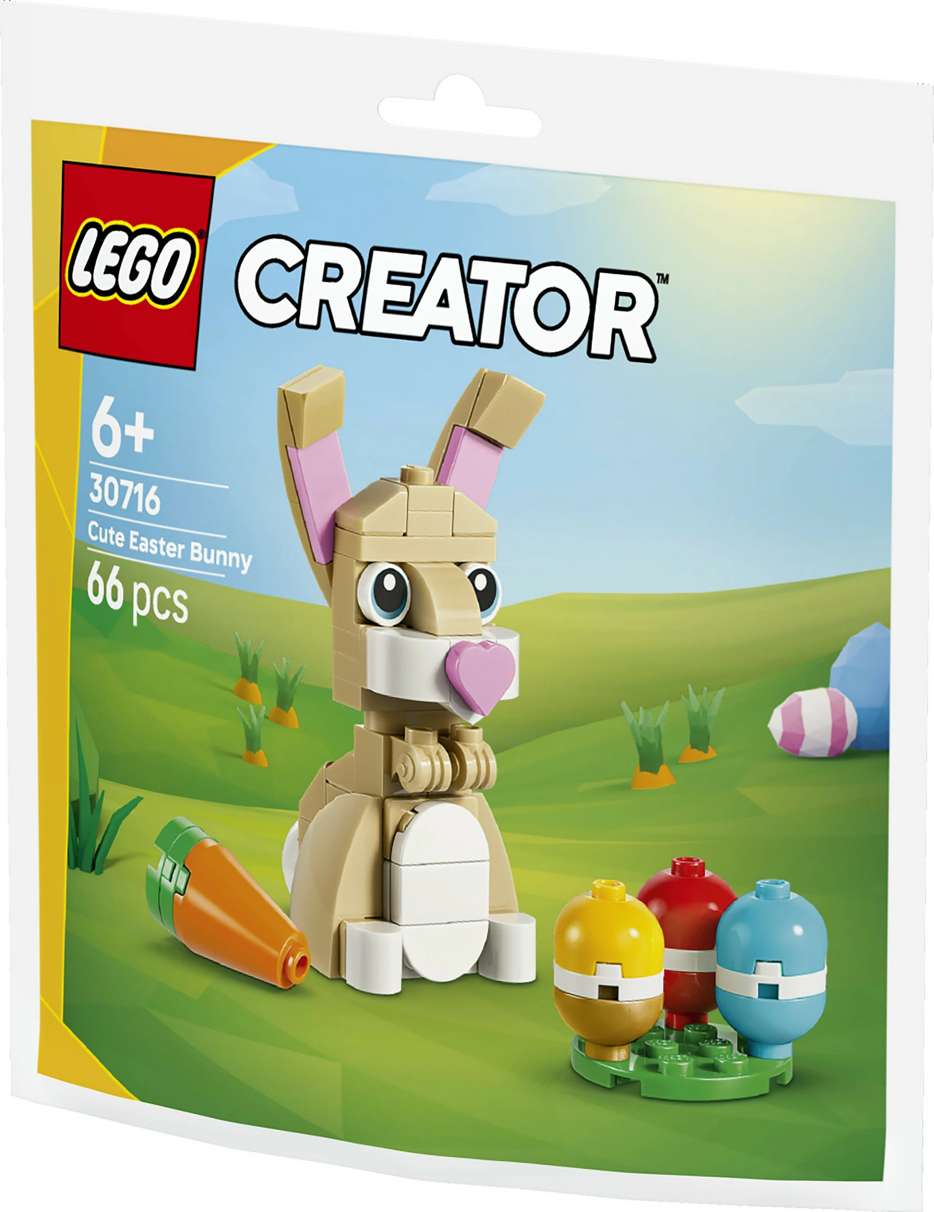 Set ndërtimi LEGO Creator 30716 Cute Easter Bunny, 66 pjesë, 6+, shumëngjyrësh