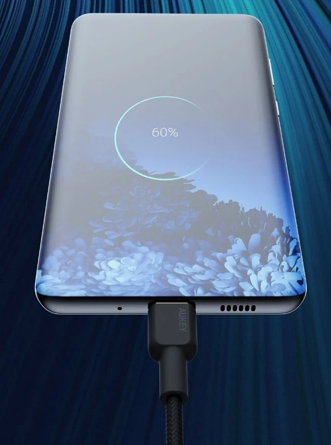 Kabllo AUKEY CB-NCC2 USB-C Type-C PD 60W 3A 1.8m Nylon e Zezë