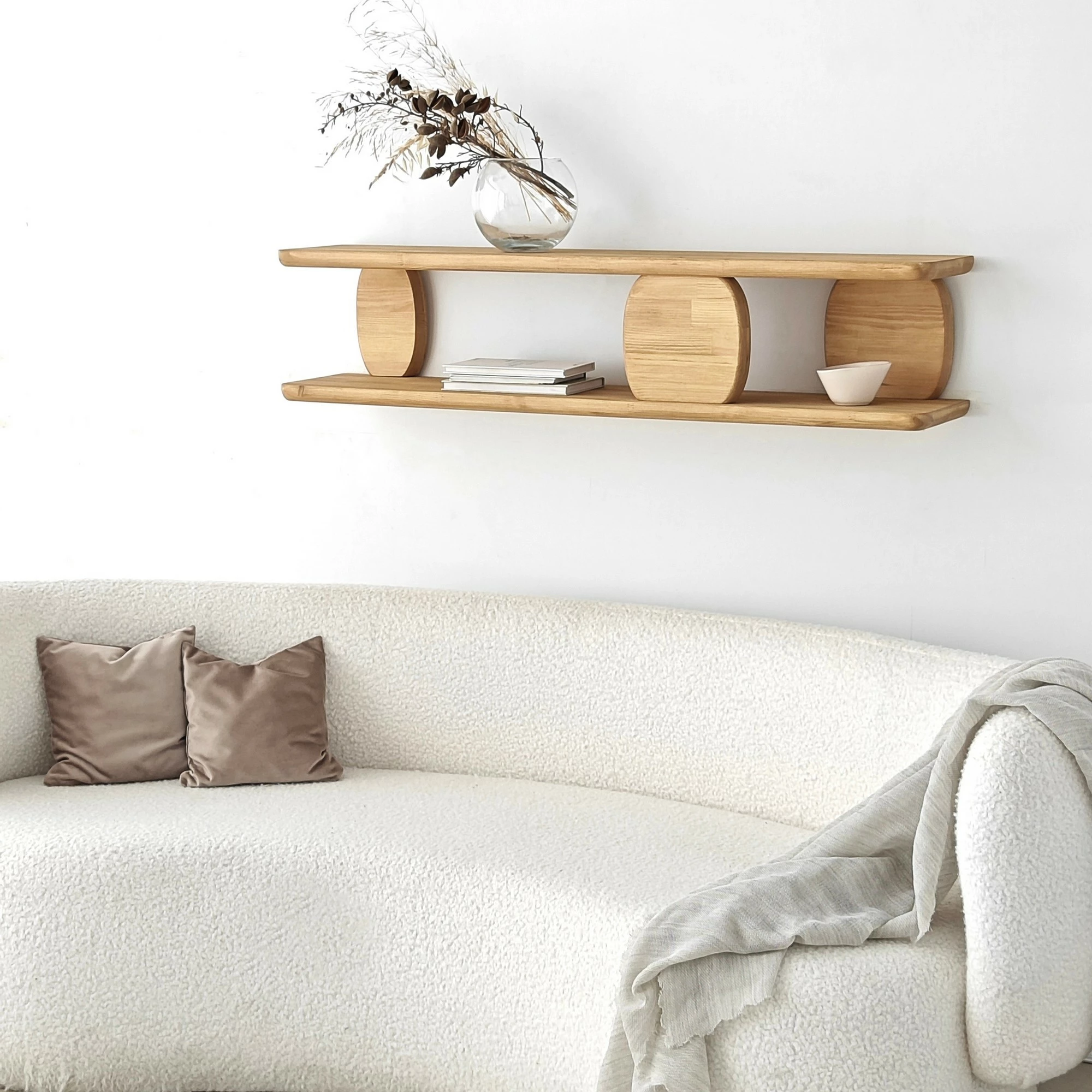 Raft muri Modena, ngjyrë lisi, Hanah Home
