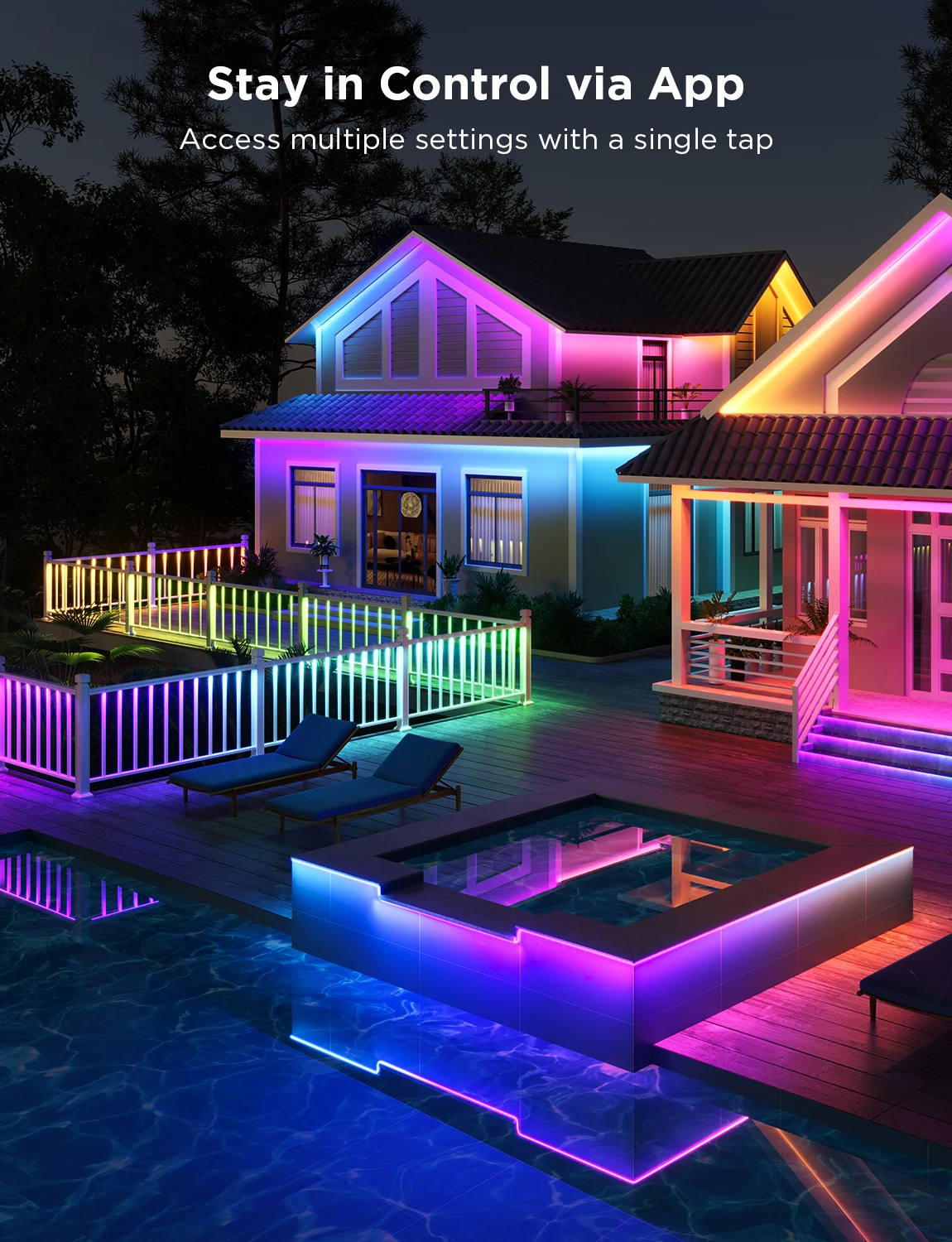 Shirit LED i jashtëm Govee Outdoor Strip Light Pro H70A1 10m RGBICWW IP65