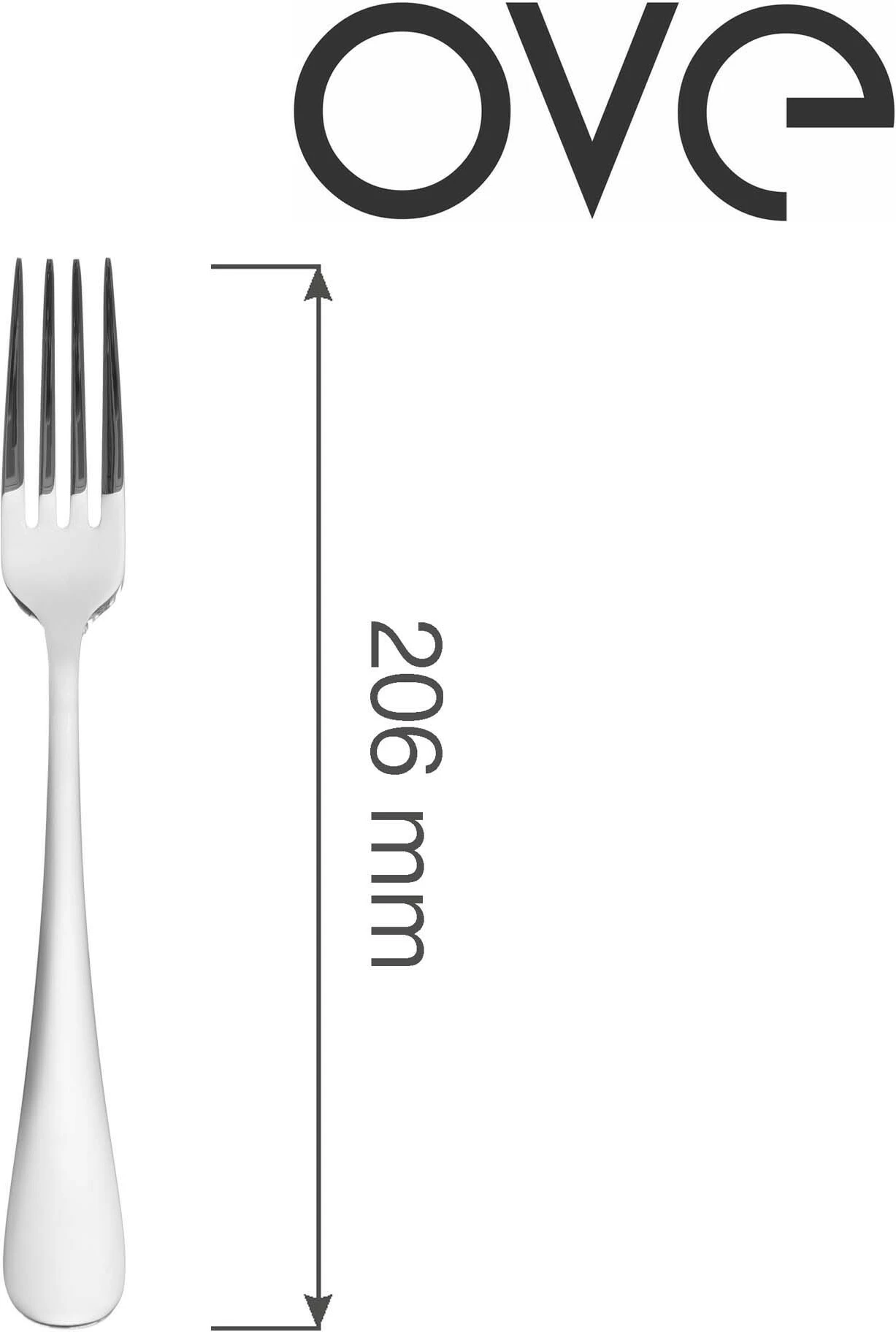 Pirun tavoline OVE Navarino 206 mm, set 12 copë, argjendtë