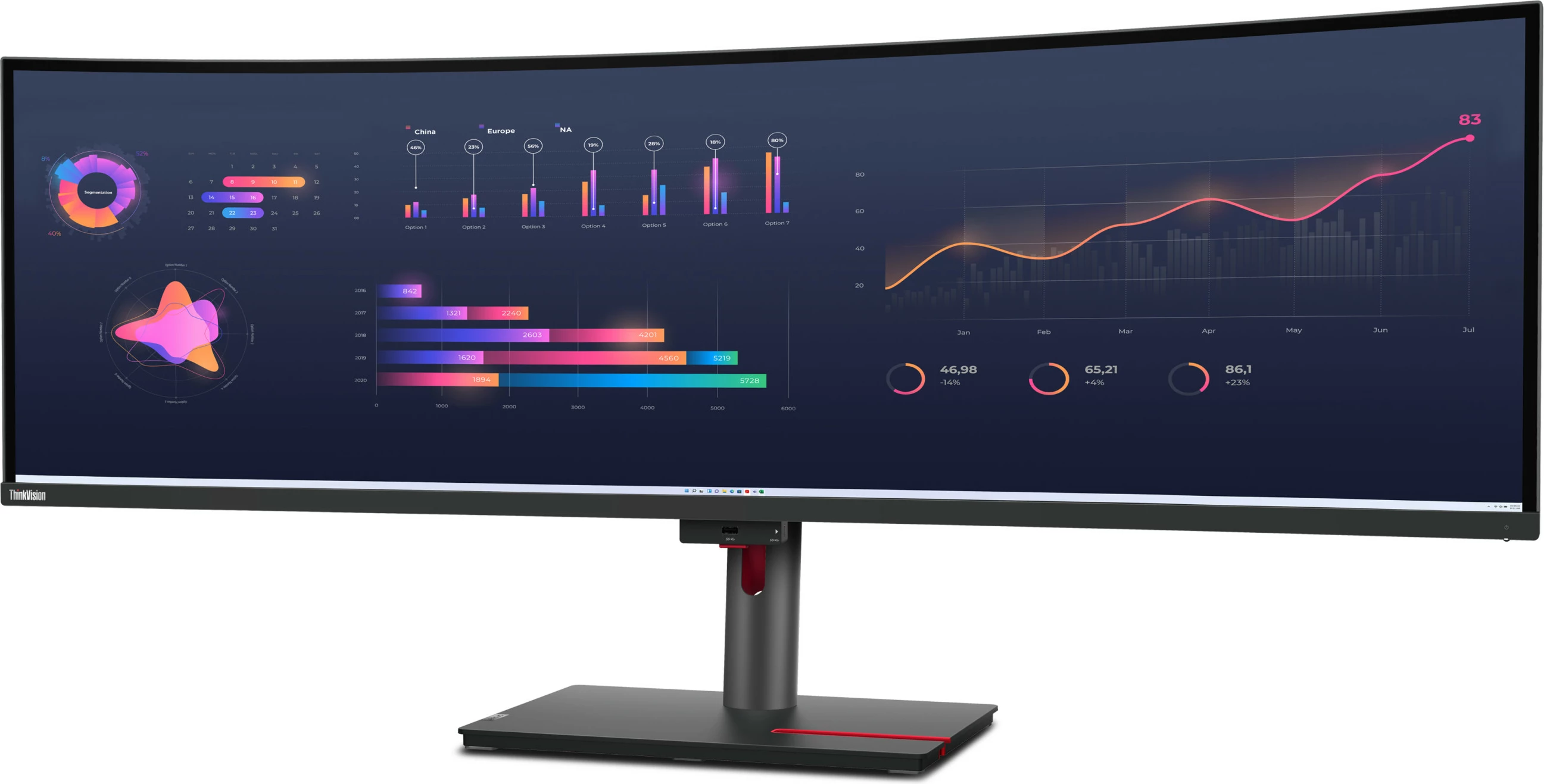 Monitor Lenovo ThinkVision P49w-30, 49", DQHD, LED, Raven Black