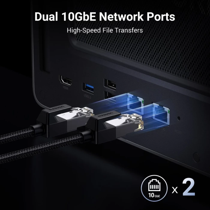 NAS server UGREEN NASync DXP8800 Plus 8+2 bay, Intel Core i5-1235U, 8GB DDR5, 2x 10GbE