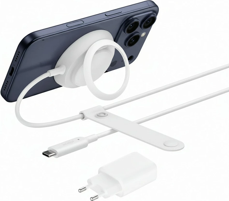Karikues wireless Belkin UltraCharge Qi2 25W me adaptor rryme, i zi