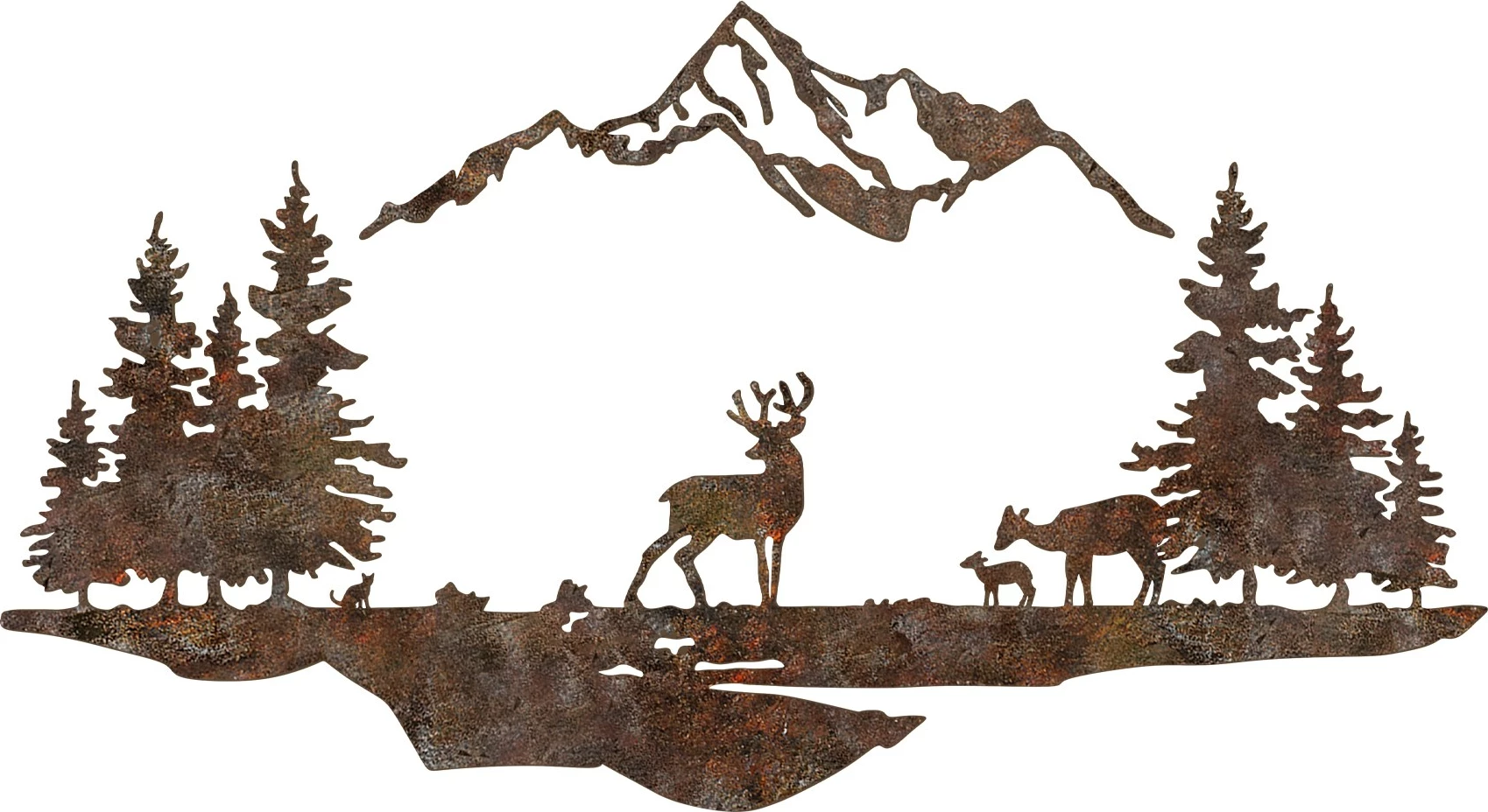 Aksesor dekorativ metalik për mur, peizazh me ngjyrë të vjetër, Wallity, Rusty Landscape 1