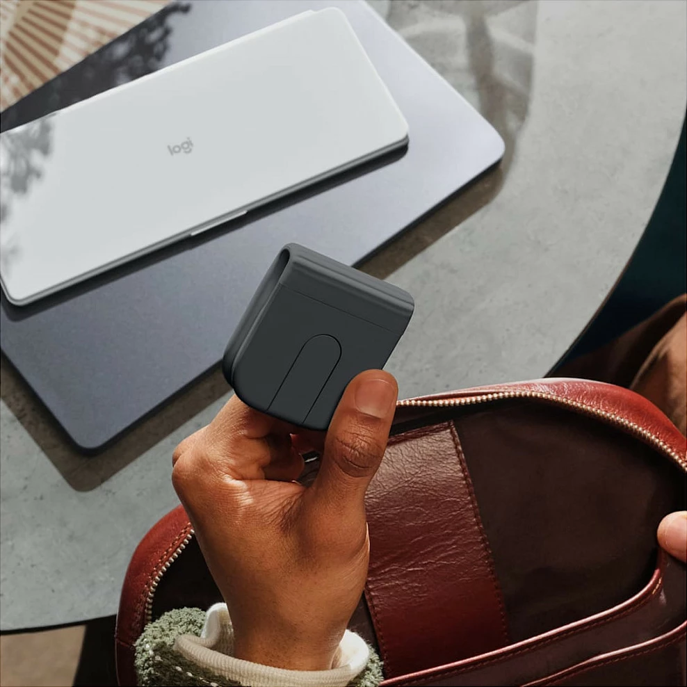 Maus Logitech Mobi Fold for Business, wireless RF+Bluetooth, 4000 DPI, USB-C, Graphite