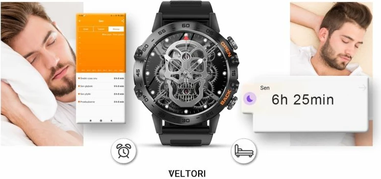 Smartwatch VELTORI unisex, e zezë