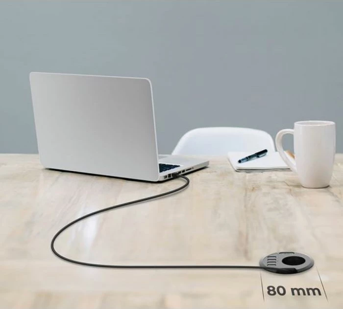 Hub USB desktop ICYBOX IB-HUB1430 4-port USB 3.2 Gen 1 (5 Gbit/s), prizë EU 230 V, 2x audio 3.5 mm, i zi