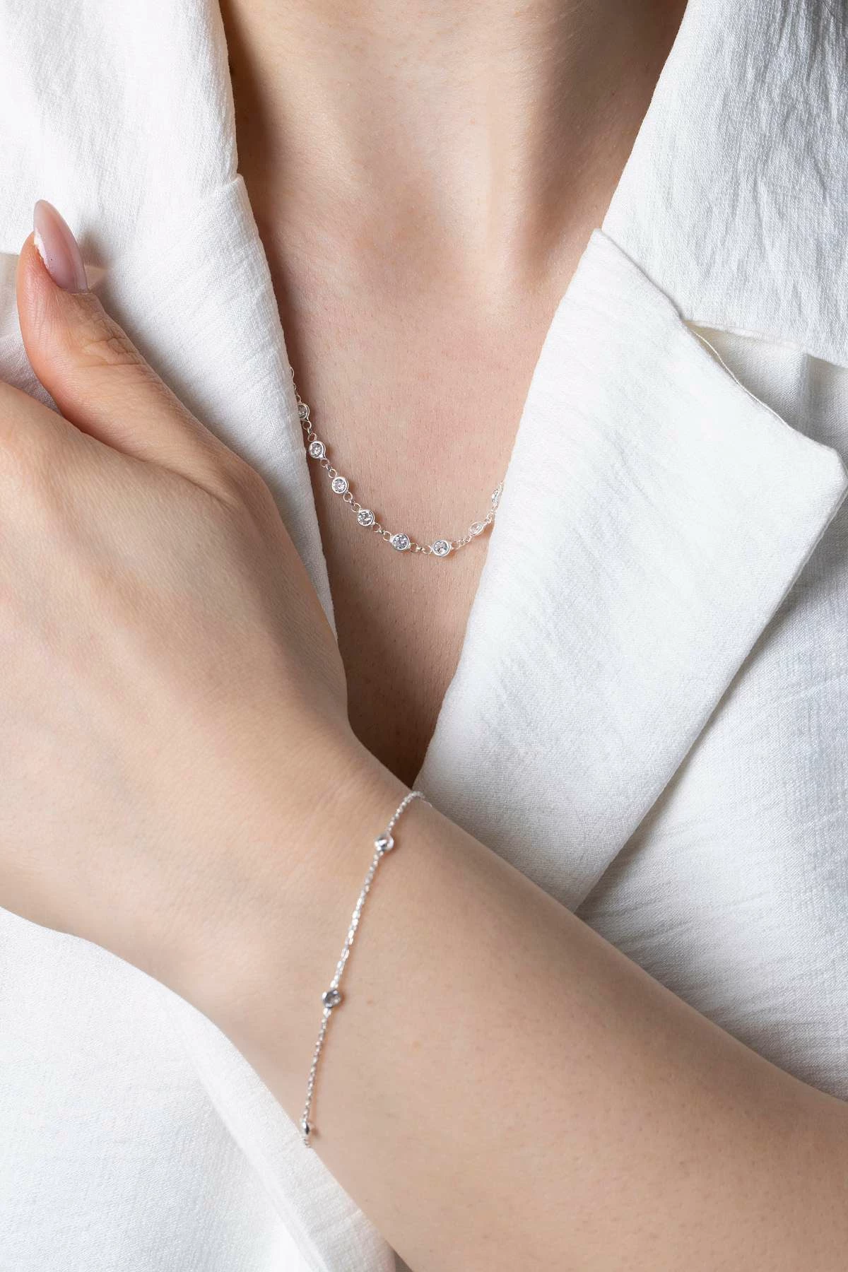 Set varëse dhe vathë argjendi Jumeon, TFNY65230, e bardhë