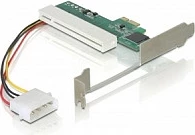 Kartelë adapter PCIe x1 në PCI DeLOCK, 32-bit, me Molex 4-pin, low profile, e gjelbër