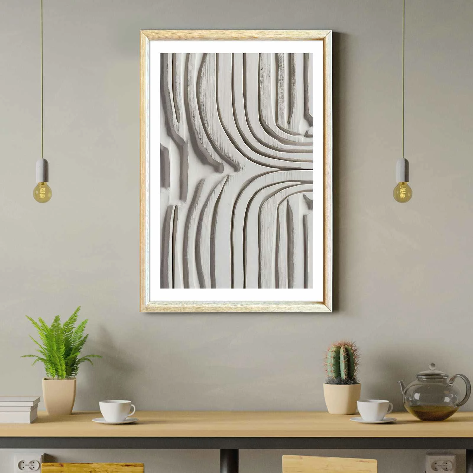 Pikturë dekorative me kornizë MDF, Wallity Ahswabisabi-032, 62x92cm