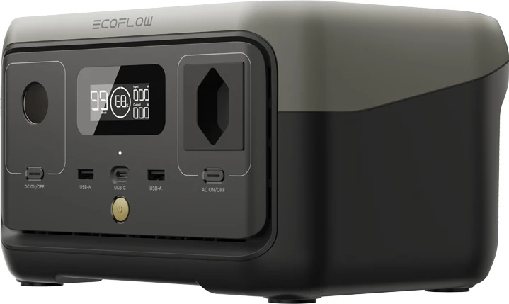 Stacion portativ energjie EcoFlow RIVER 2, 256 Wh, prizë zvicerane, i zi