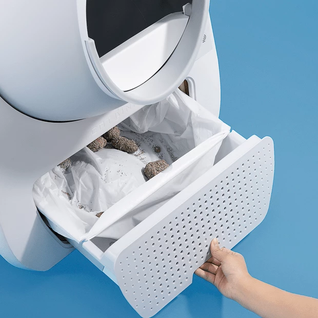 Kuti rëre automatike për mace Catlink Young, 13L, e bardhë, me rrotull qesesh mbeturinash