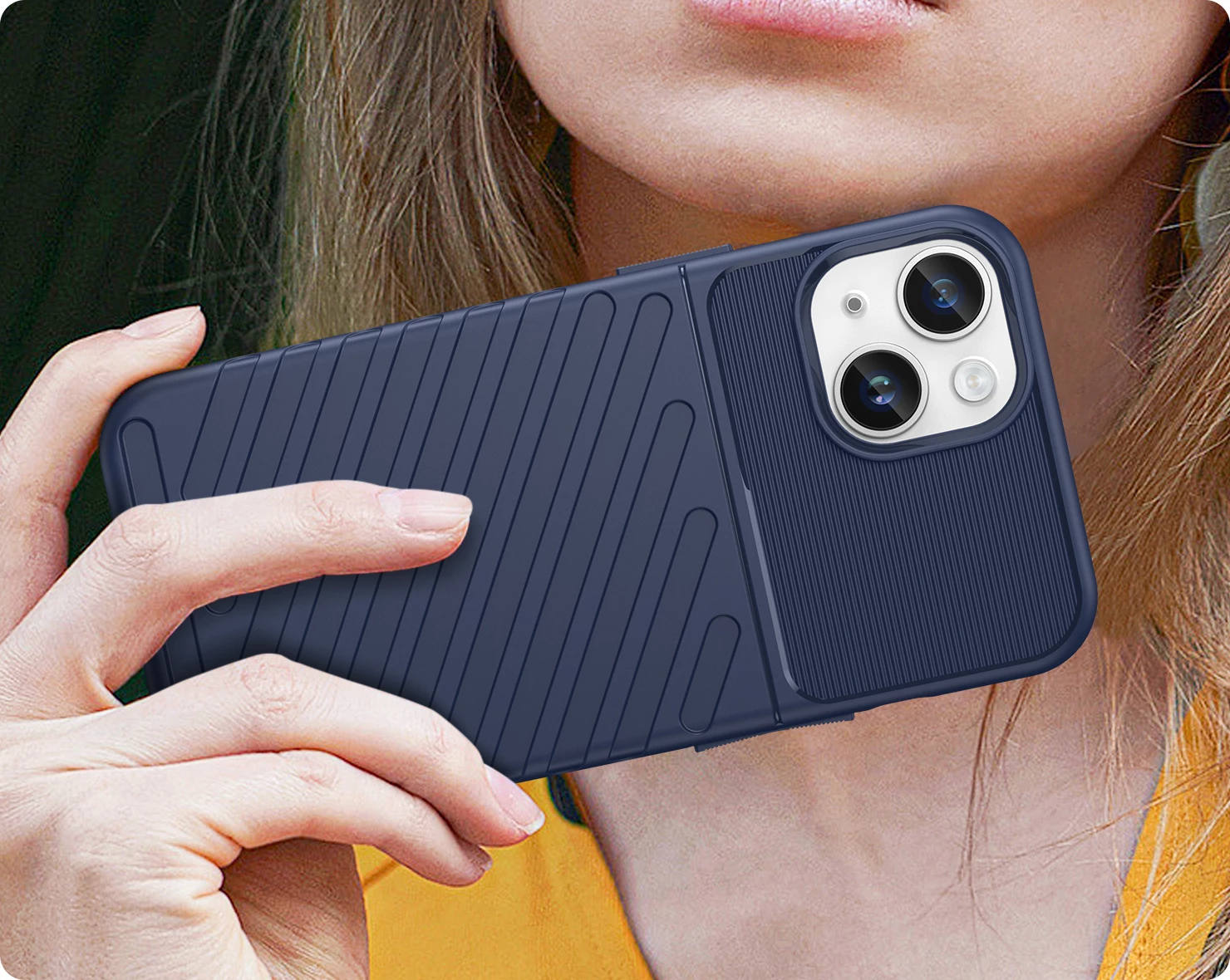 Mbështjellës Hurtel Thunder Case për iPhone 14, i fortë, TPU, kaltër