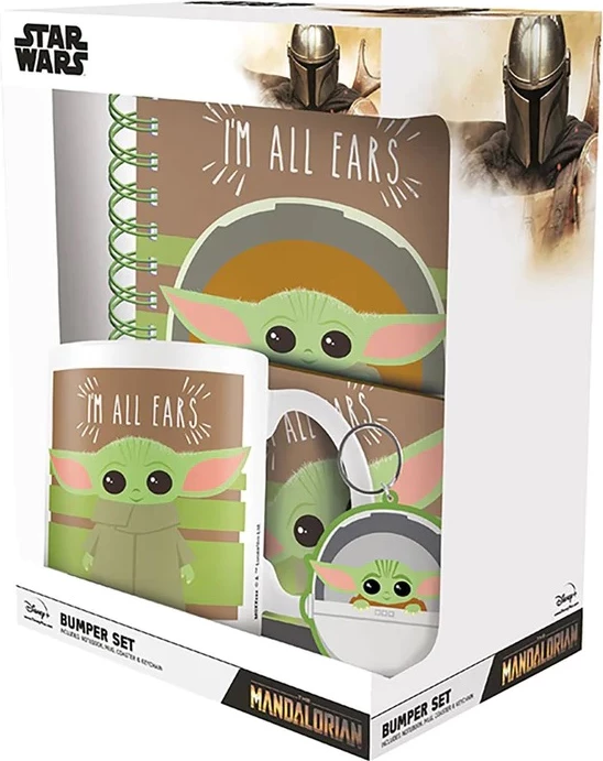 Set dhuratë Pyramid Star Wars The Mandalorian "I'm All Ears" (315 ml filxhan, A5 fletore, nënfilxhan 10x10 cm, varëse çelësash)