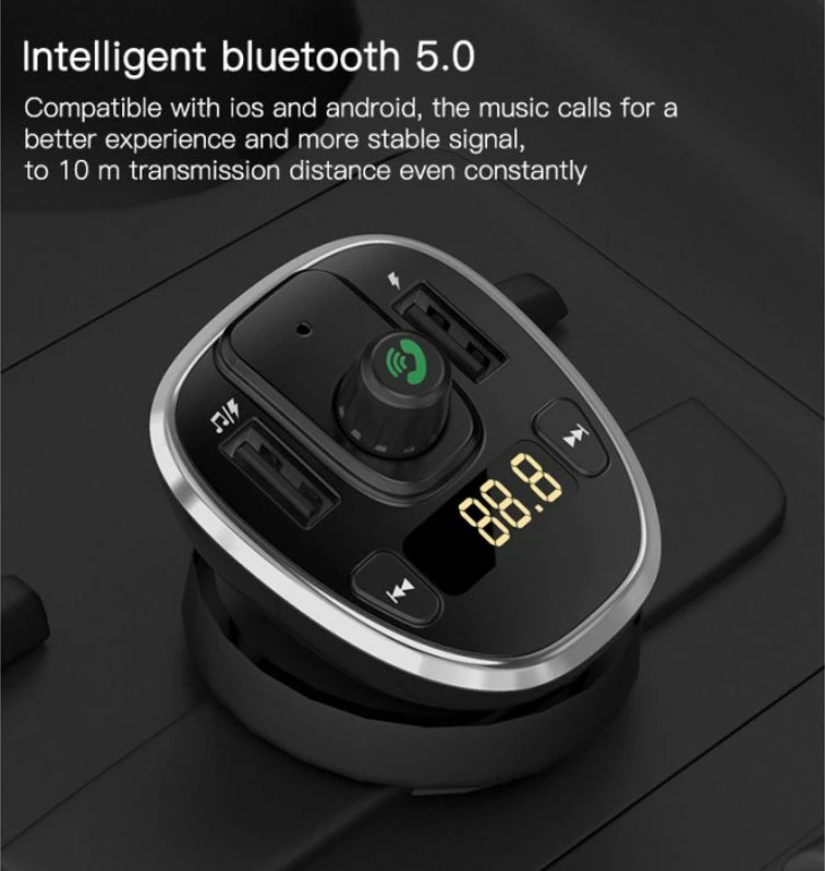 Mbushes Usb Transmetues Fm Bt 5v-3a