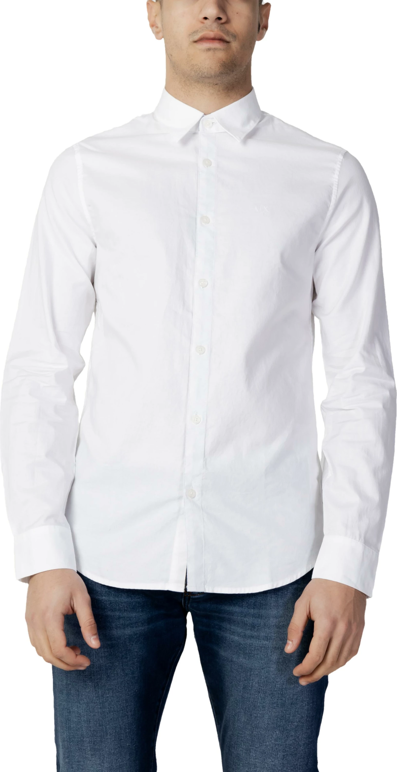Këmishë për meshkuj Armani Exchange 8NZCGB Z8ANZ, e bardhë