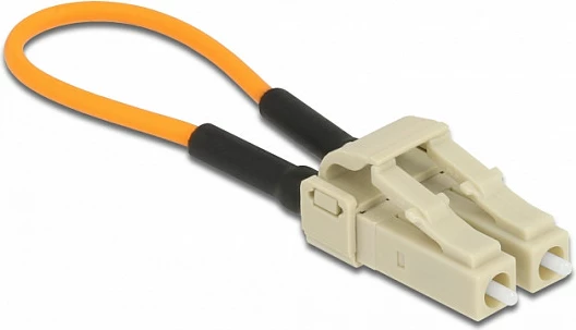 Adapter loopback fibër optike DeLOCK LC/OM2, multi-mode, duplex, beige/portokalli