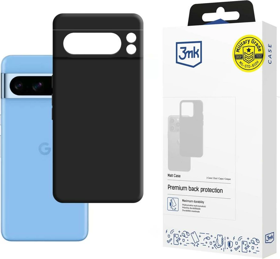 Mbështjellës 3mk Matt Case për Google Pixel 8 Pro, i zi