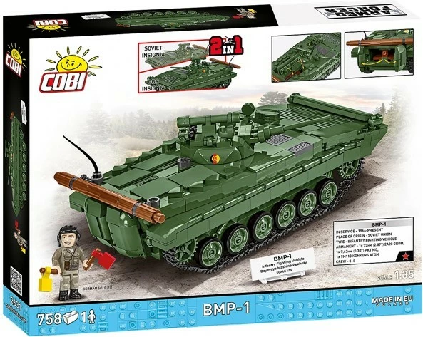 Set blloqe ndërtimi, COBI, BMP-1 2631, 758 pjesë, shkallë 1:35, jeshile