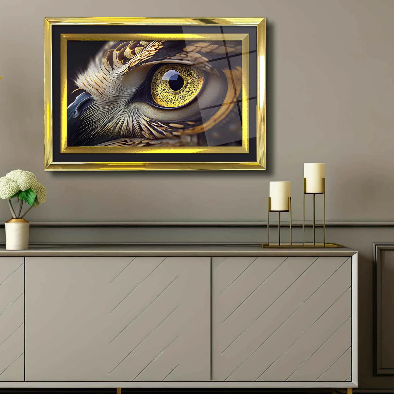 Pikturë dekorative me kornizë, shumëngjyrëshe, Wallity, 43x65cm, 4363Kromaltınct - 003