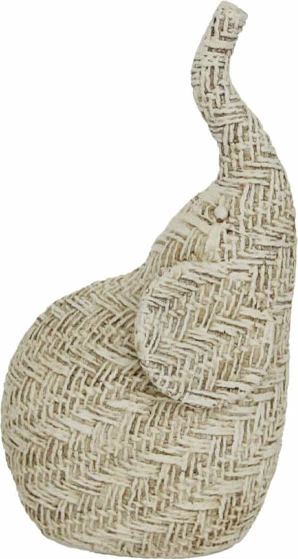 Dekor elefant, polirezine, bezhë-kafe, 9x8x17cm