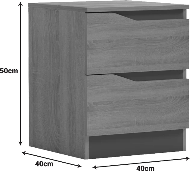 Komodinë anës shtratit Verena, ngjyrë sonoma-antracit, 40x40x50cm