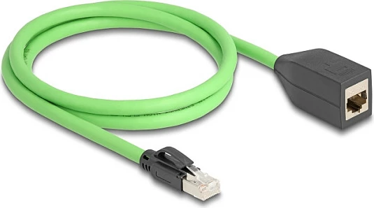 Kabllo zgjatëse rrjeti DeLOCK RJ45 Cat6A, mashkull-në-femër, SF/UTP, 1 m, e gjelbër