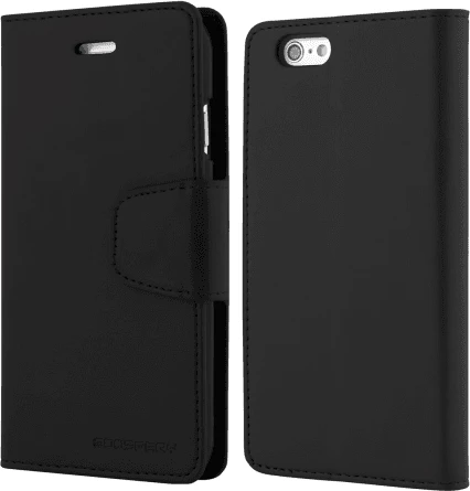 Mbështjellës flip Goospery Sonata për Samsung Galaxy Note 4 Edge N915, i zi