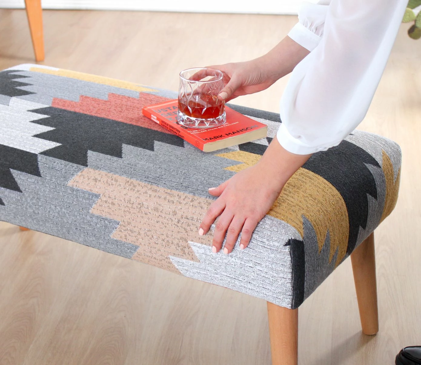 Bankë Atelier del Sofa, Beshir v2, shumëngjyrëshe, 91x42x46 cm