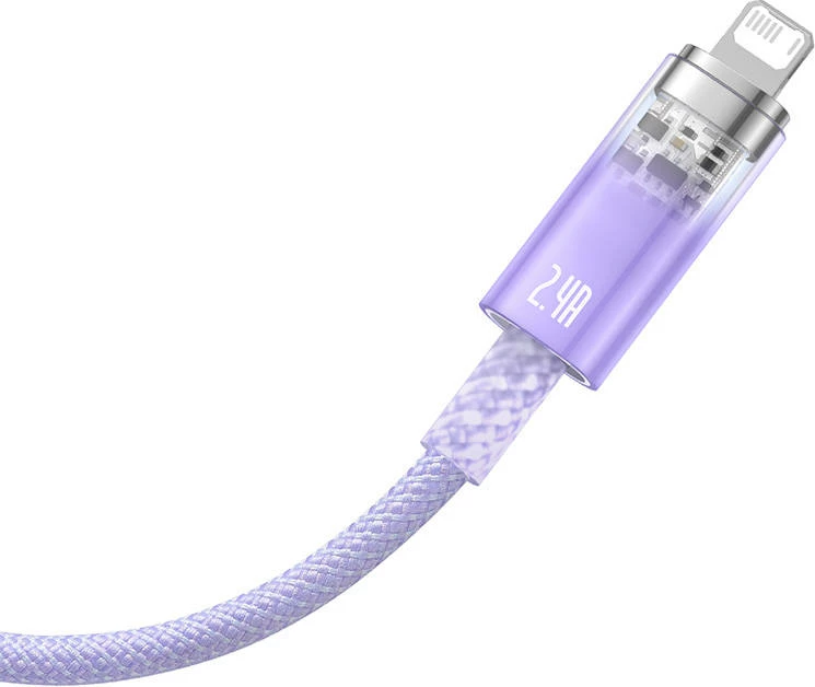 Kabllo karikimi e shpejtë Baseus Explorer Series USB-A në Lightning, 1m, vjollcë